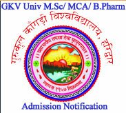 GKV Univ Haridwar M.Sc|MCA|B.Pharm Admissions 2019 Form