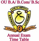 OU Degree Exam Time Table 2019