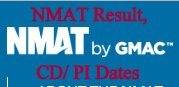 NMAT Exam Result, CD & PI dates