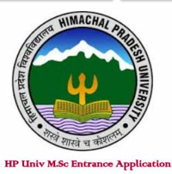 HPU M.Sc(Physics Chem Botany Zoology Maths)Entrance Test 2019 Application