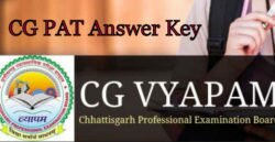 CG PAT Answer Key 2019 Results Date, Cutoff SC ST Gen OBC