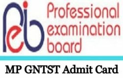 MP GNTST Admit Card 2019 PNST Result, Counselling Date