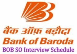 BOB Specialist Officer Interview Dates 2019 Bank of Baroda SO Final Result